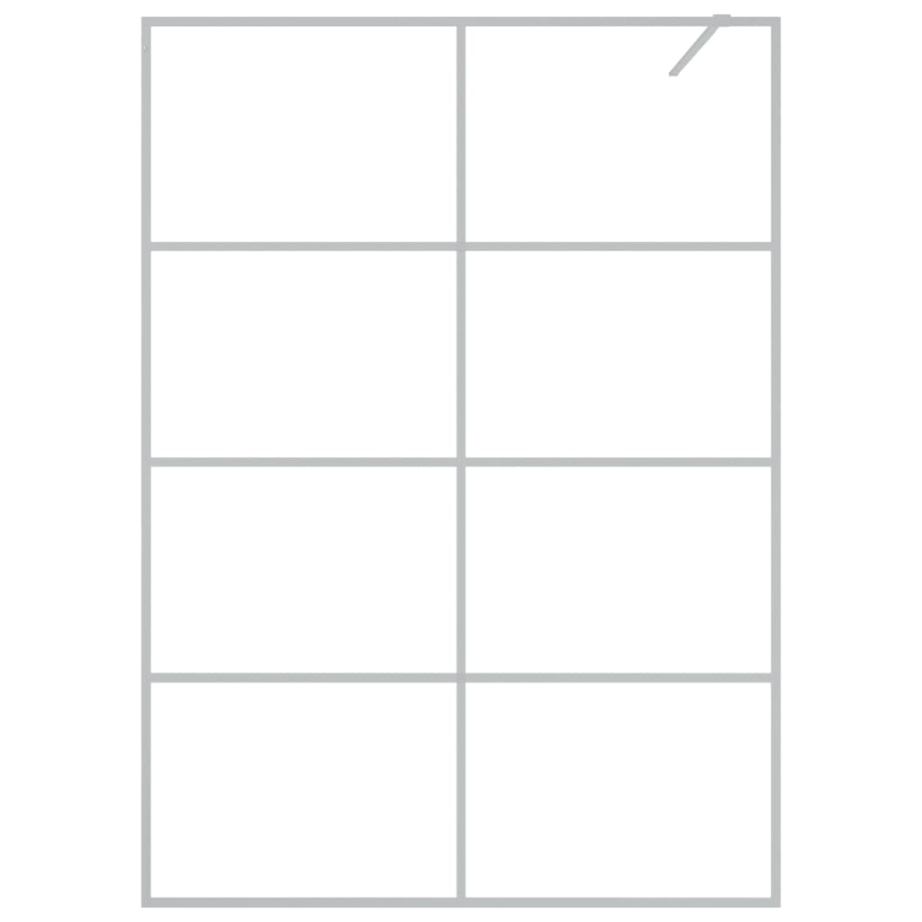 Shower screen for walk-in shower silver 140x195 cm ESG clear glass