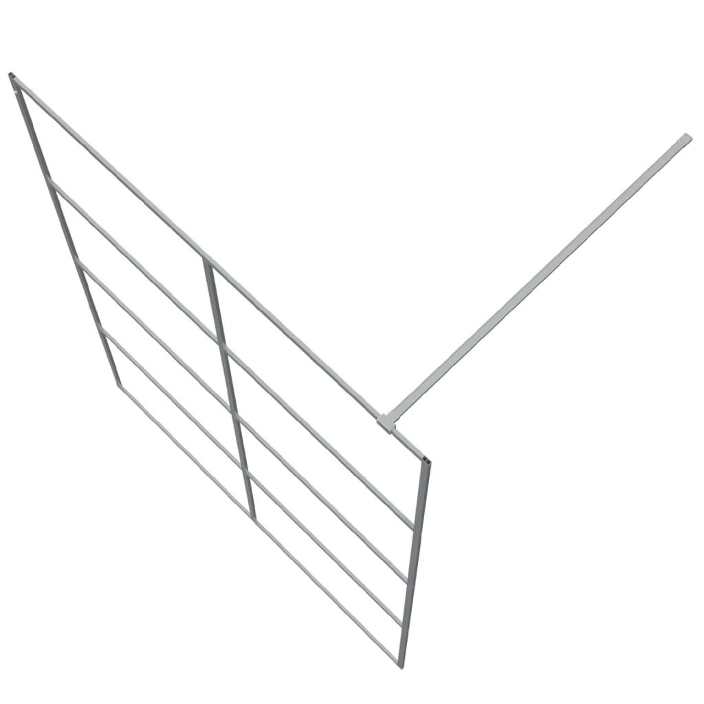 Shower screen for walk-in shower silver 140x195 cm ESG clear glass