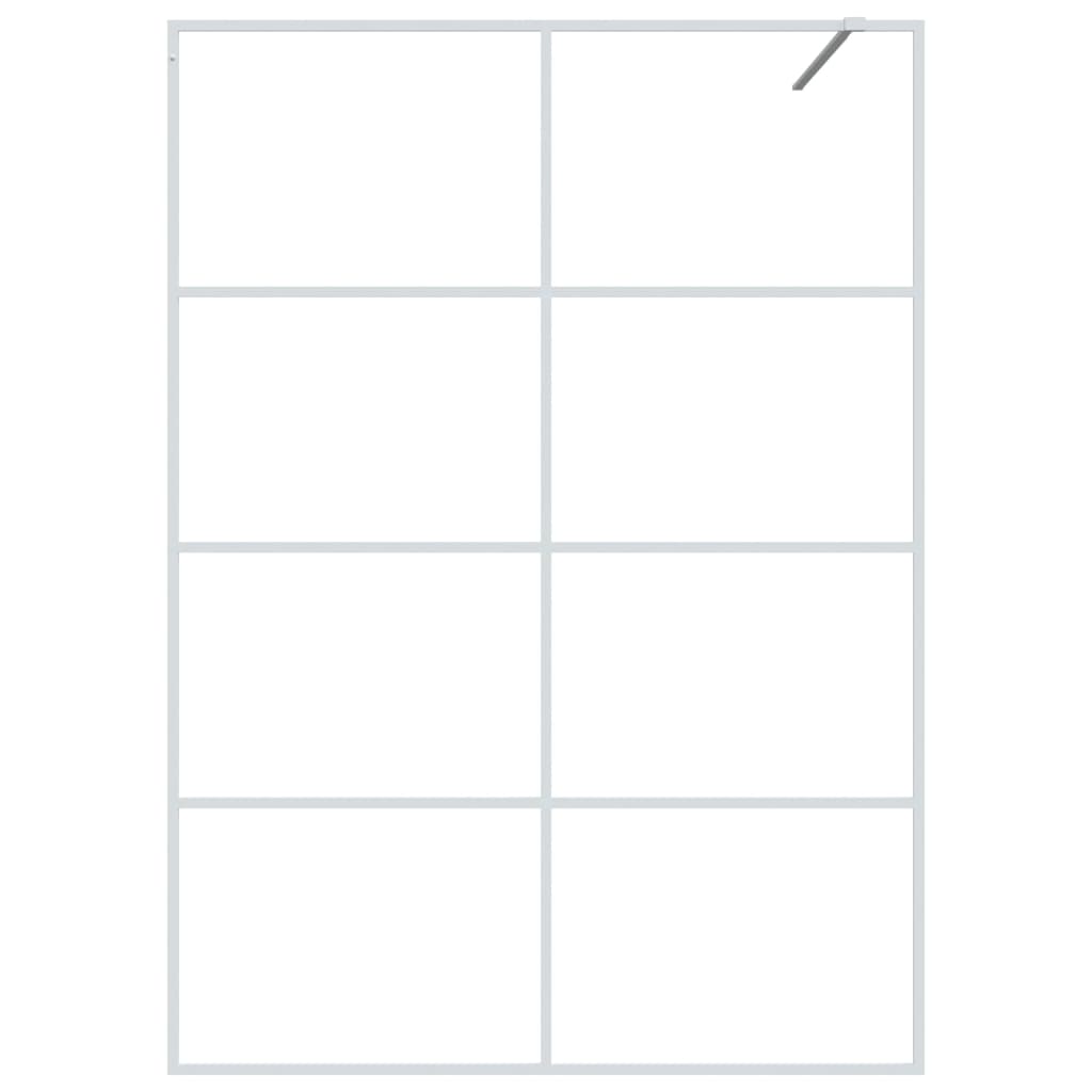 Shower screen for walk-in shower white 140x195 cm ESG clear glass