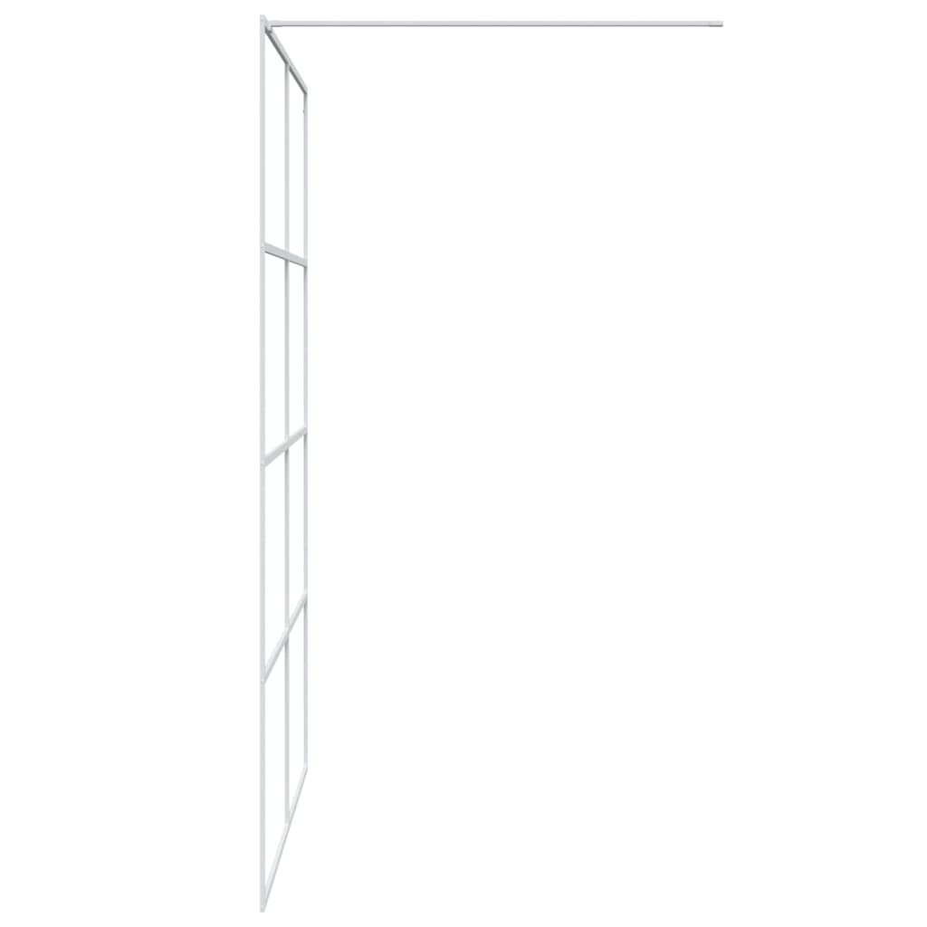 Shower screen for walk-in shower white 140x195 cm ESG clear glass