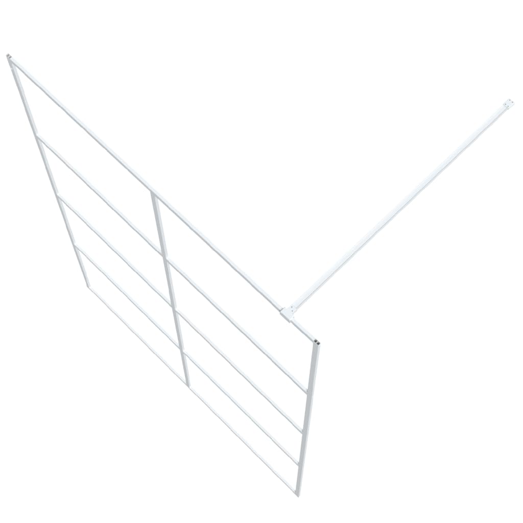 Shower screen for walk-in shower white 140x195 cm ESG clear glass