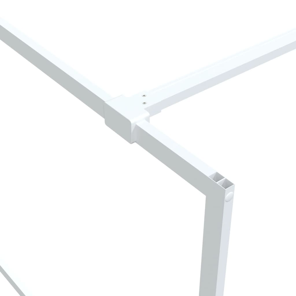 Shower screen for walk-in shower white 140x195 cm ESG clear glass