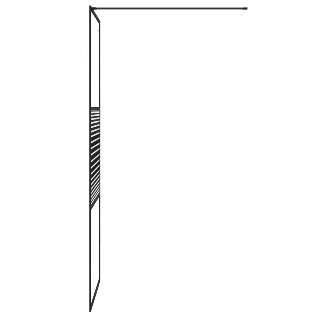Shower screen for walk-in shower black 80x195 cm ESG glass clear
