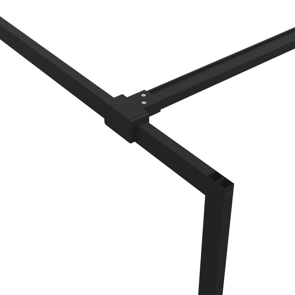 Shower screen for walk-in shower black 80x195 cm ESG glass clear