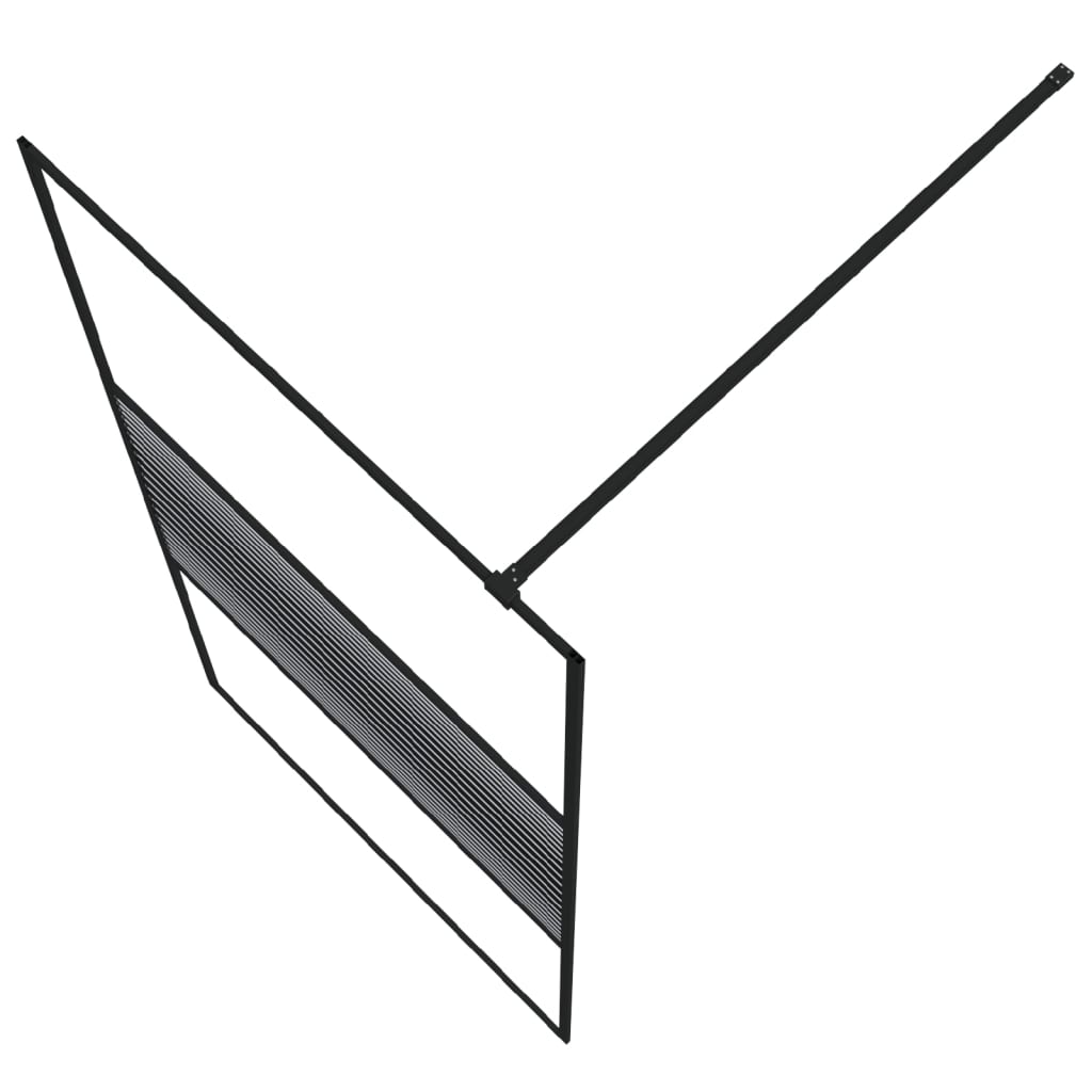 Shower screen for walk-in shower black 100x195 cm ESG glass clear
