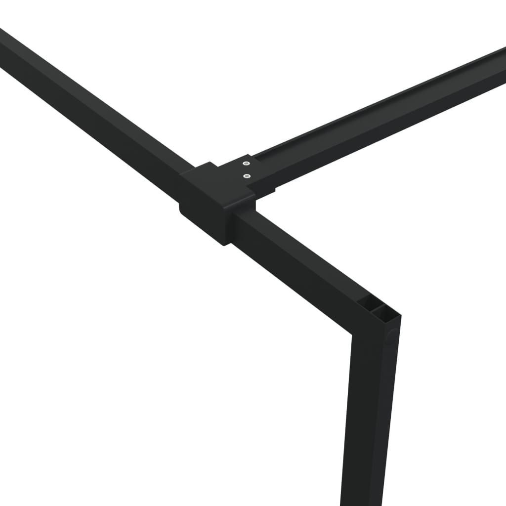 Shower screen for walk-in shower black 100x195 cm ESG glass clear
