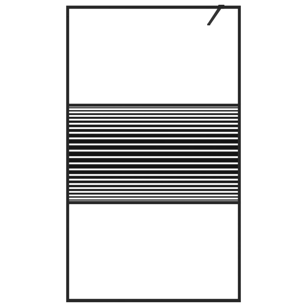Shower screen for walk-in shower black 115x195 cm ESG glass clear