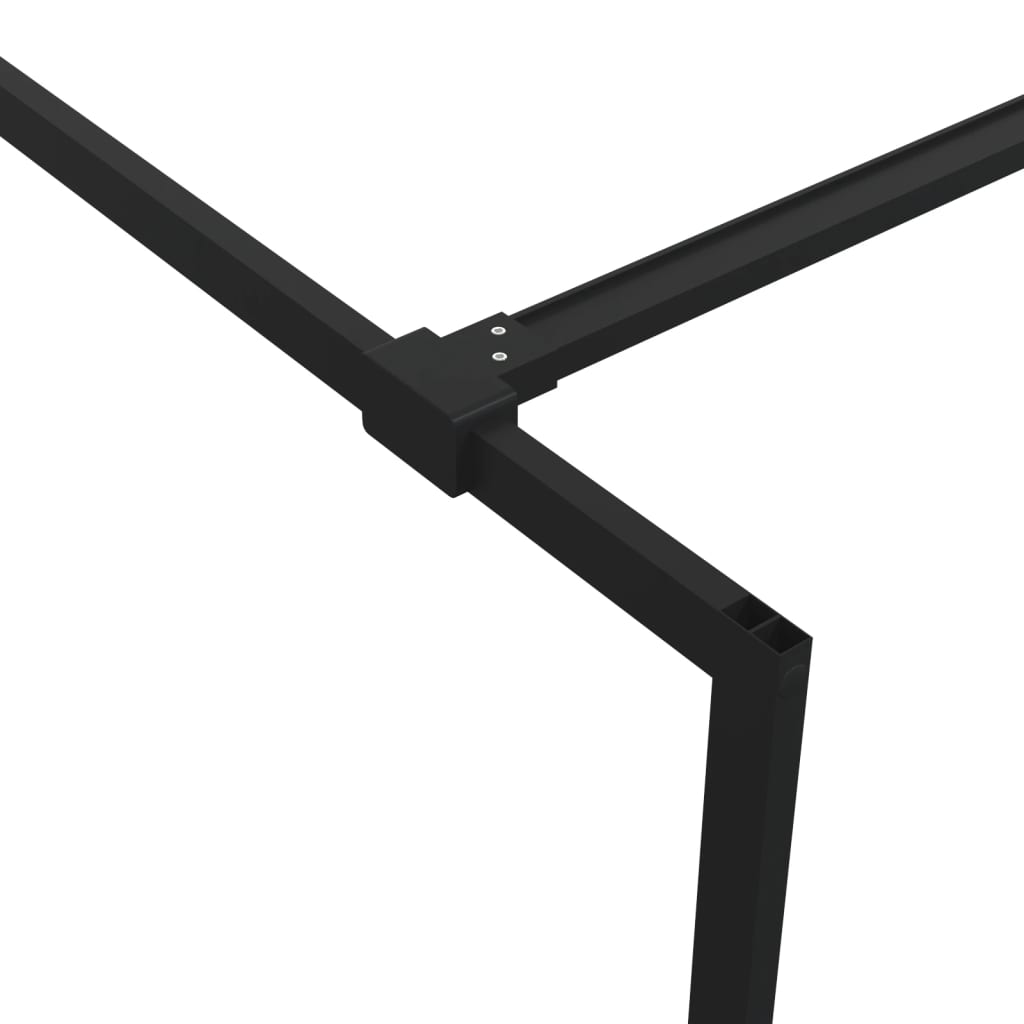 Shower screen for walk-in shower black 115x195 cm ESG glass clear