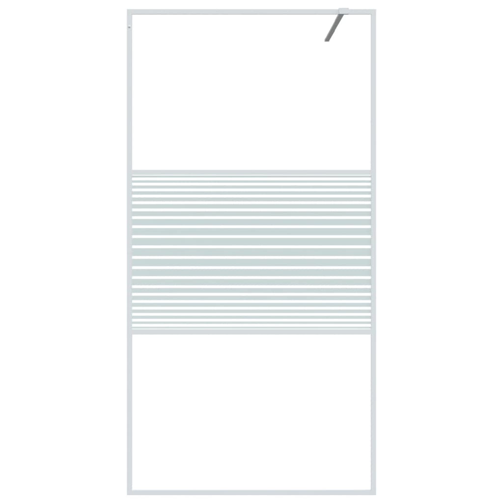 Shower screen for walk-in shower white 100x195 cm ESG clear glass