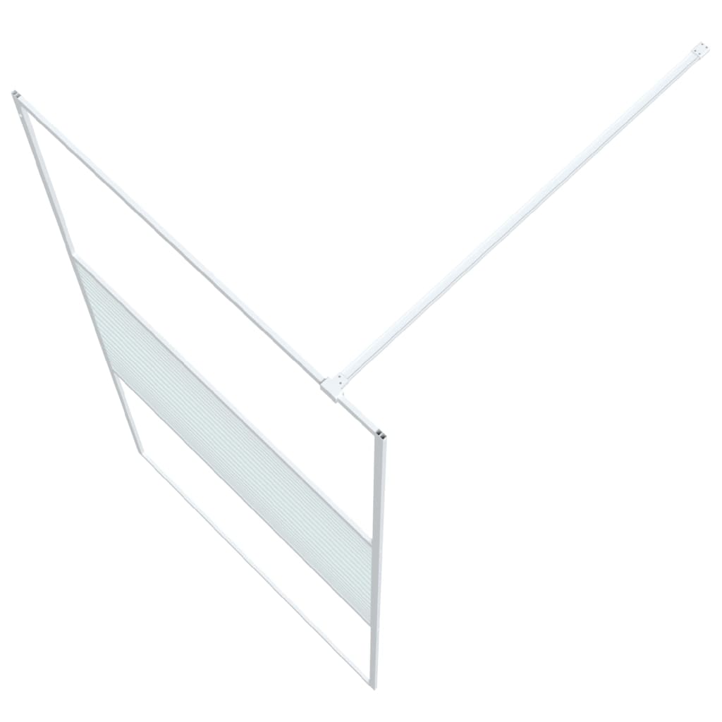 Shower screen for walk-in shower white 100x195 cm ESG clear glass