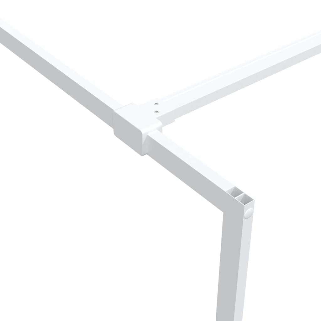 Shower screen for walk-in shower white 100x195 cm ESG clear glass