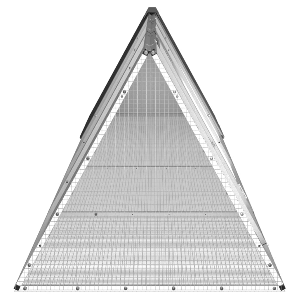 Kaninchenkäfig Anthrazit 403,5x80,5x71 cm Verzinkter Stahl