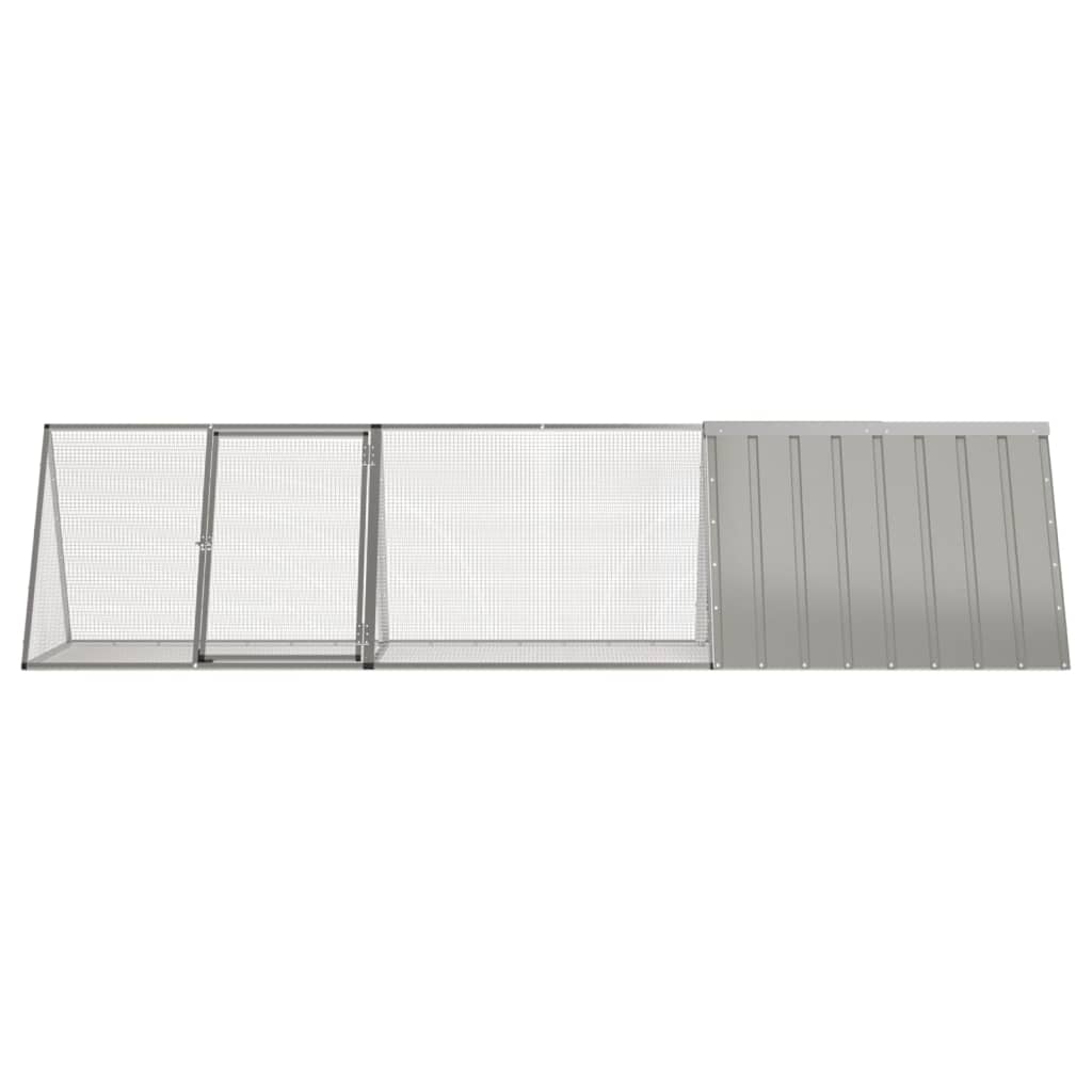 Kaninchenkäfig Grau 302,5x80,5x71 cm Verzinkter Stahl