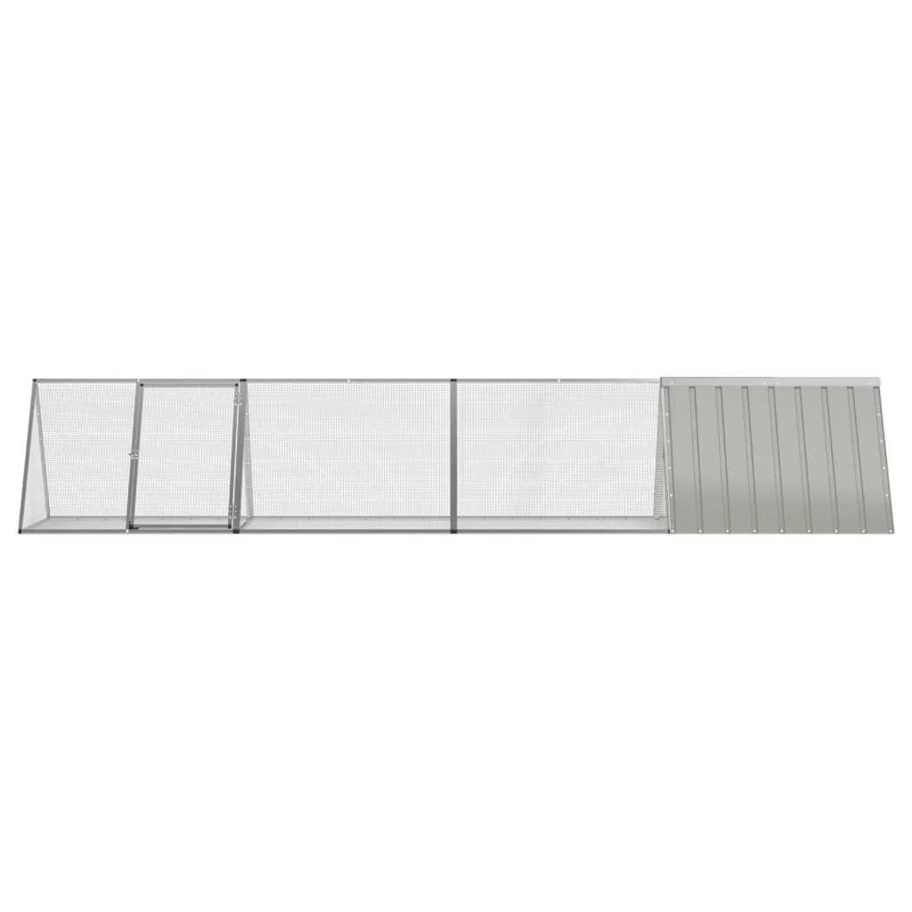 Kaninchenkäfig Grau 403,5x80,5x71 cm Verzinkter Stahl