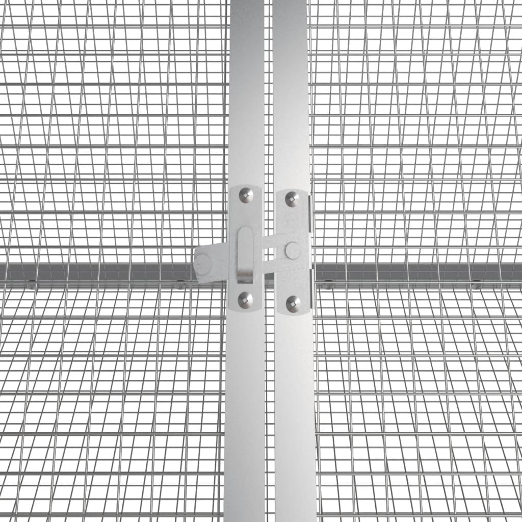 Kaninchenkäfig Grau 403,5x80,5x71 cm Verzinkter Stahl