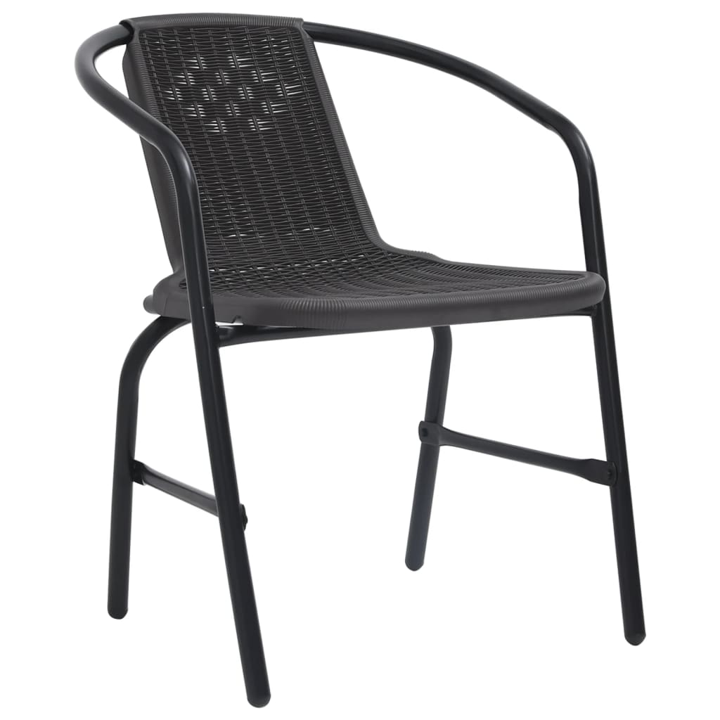 Garden chairs 8 pcs. Rattan look plastic and steel 110 kg