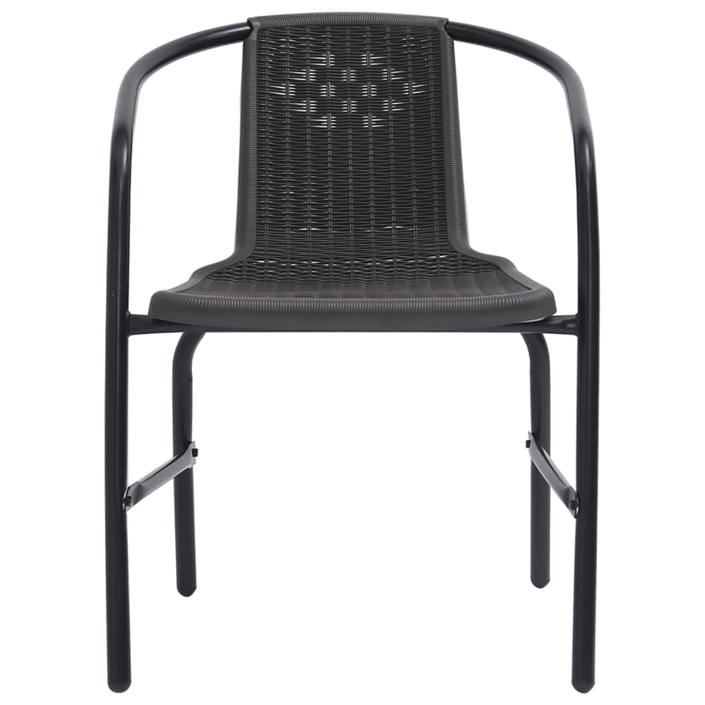 Garden chairs 8 pcs. Rattan look plastic and steel 110 kg