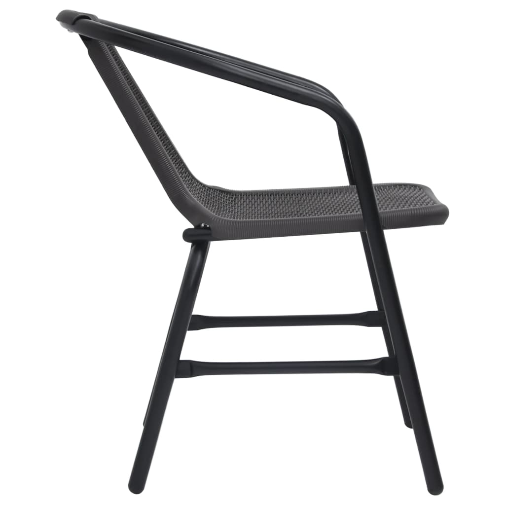 Garden chairs 8 pcs. Rattan look plastic and steel 110 kg