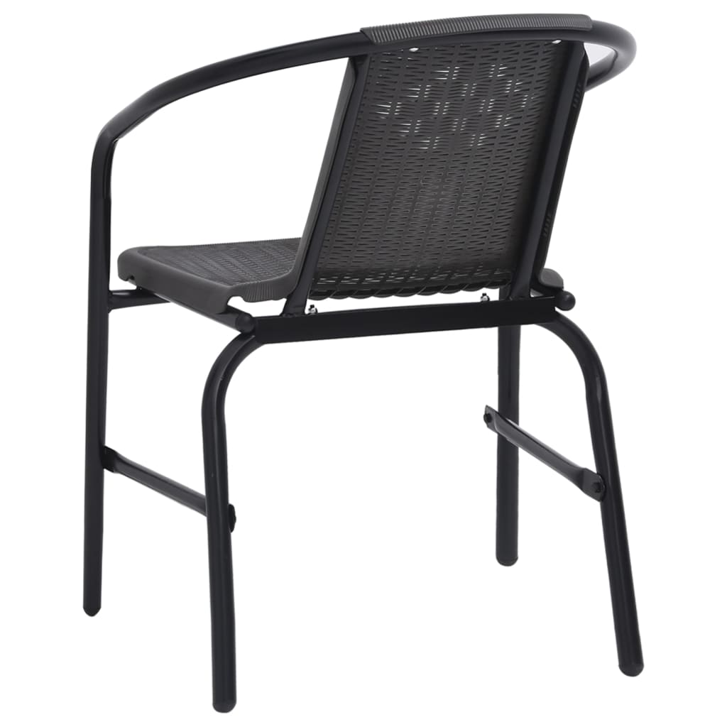 Garden chairs 8 pcs. Rattan look plastic and steel 110 kg