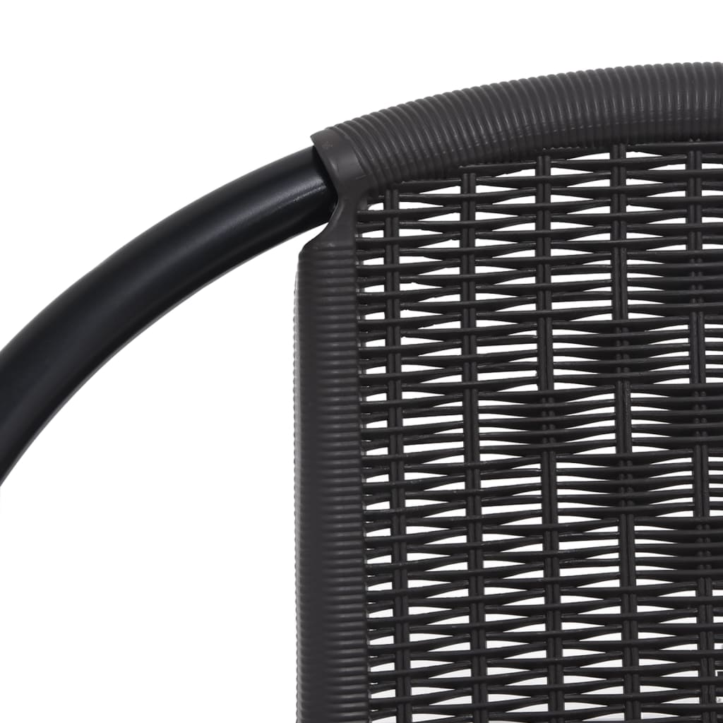 Garden chairs 8 pcs. Rattan look plastic and steel 110 kg