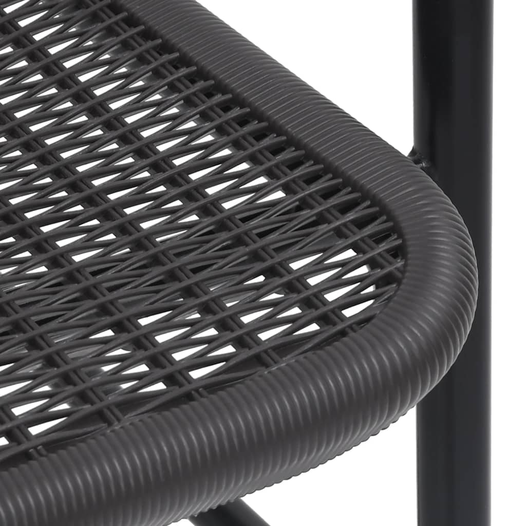 Garden chairs 8 pcs. Rattan look plastic and steel 110 kg