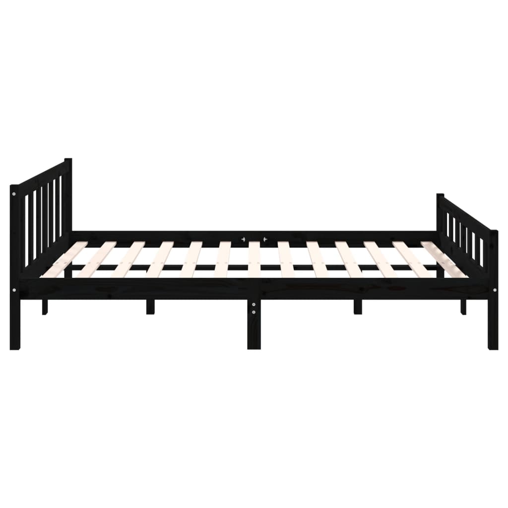 Massivholzbett Schwarz 150x200 cm