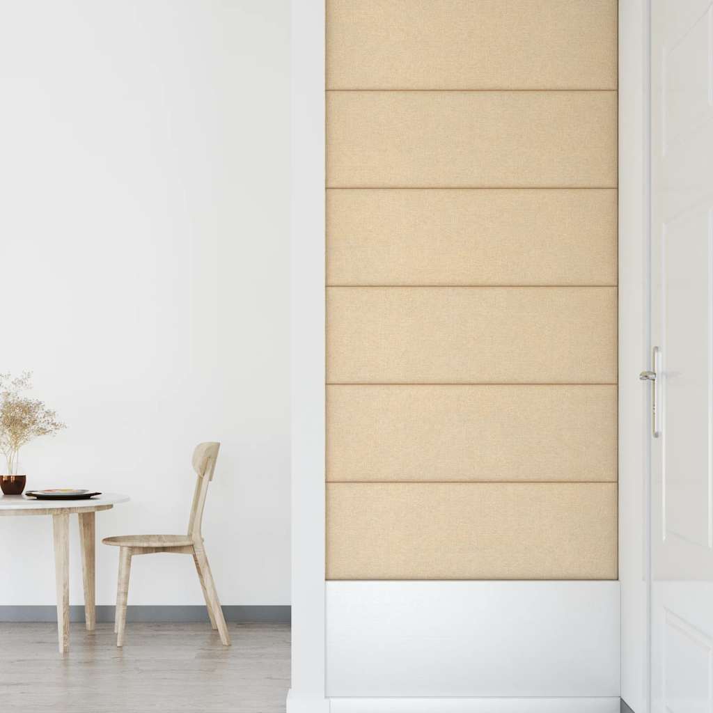 Wandpaneele 12 Stk. Creme 90x30 cm Stoff 3,24 m²