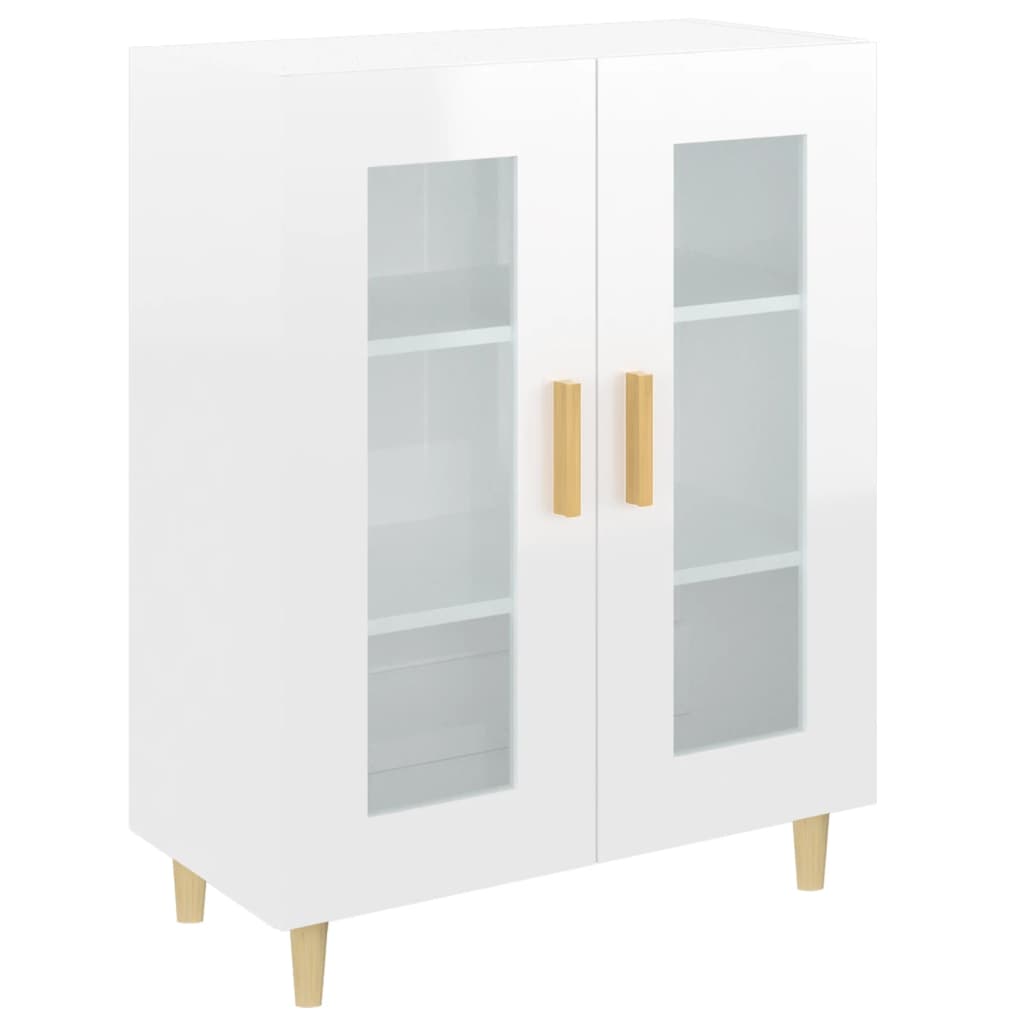 Sideboard High Gloss White 69.5x34x90 cm Wood Material