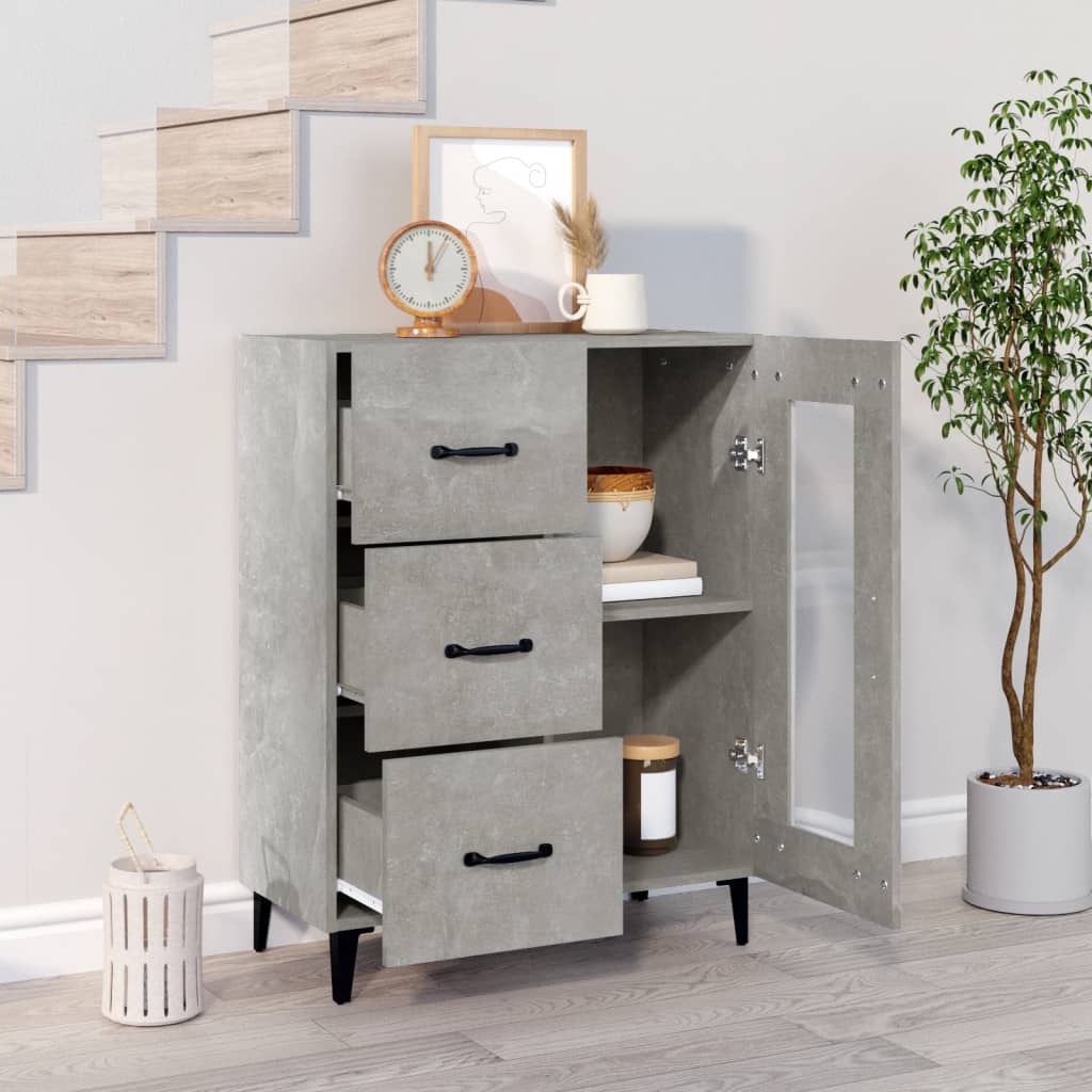 Sideboard Betongrau 69,5x34x90 cm Holzwerkstoff