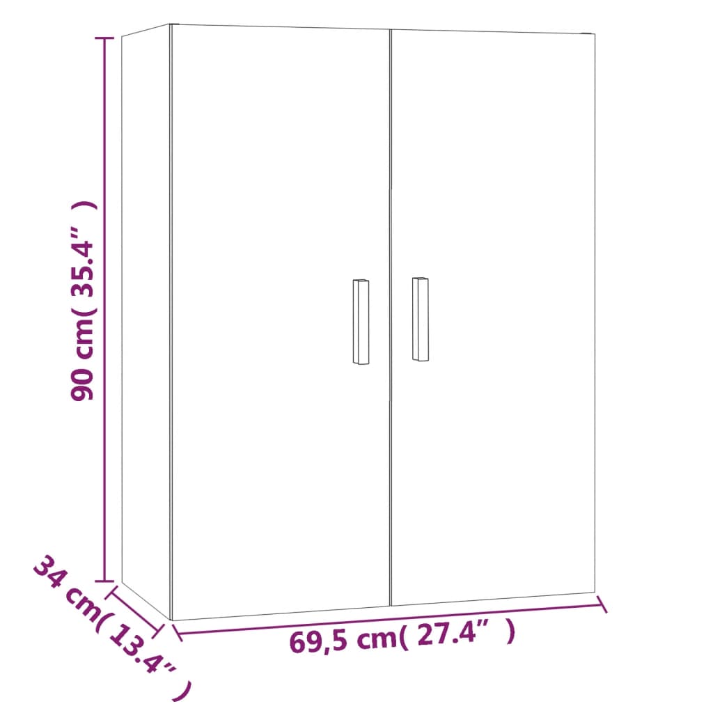 Hängeschrank Weiß 69,5x34x90 cm