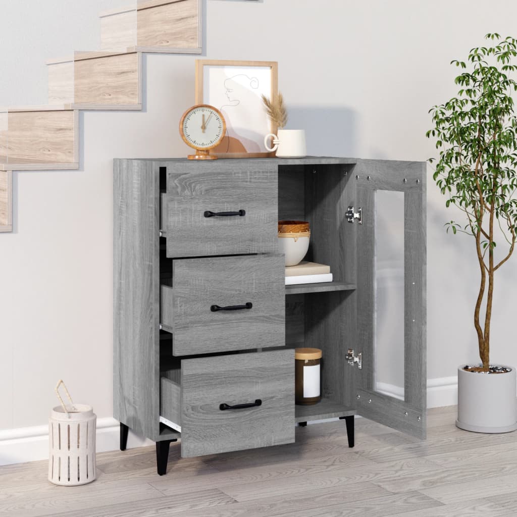 Sideboard Grau Sonoma 69,5x34x90 cm Holzwerkstoff