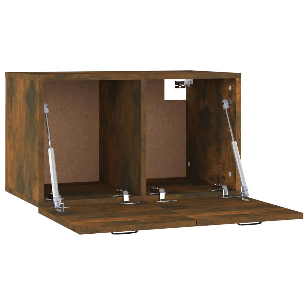 Wall Cabinet Smoked Oak 60x36.5x35 cm Wood Material