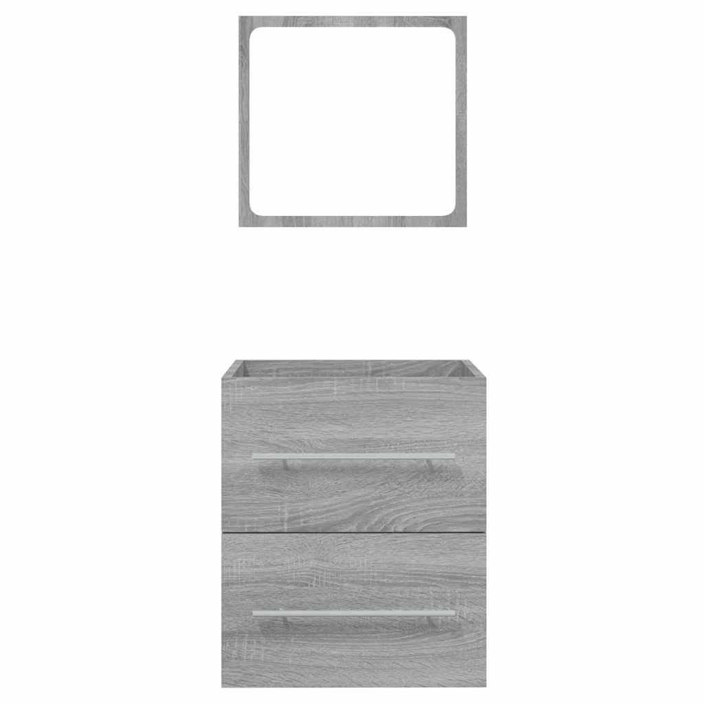 Badschrank mit Spiegel Grau Sonoma 41x38,5x48 cm