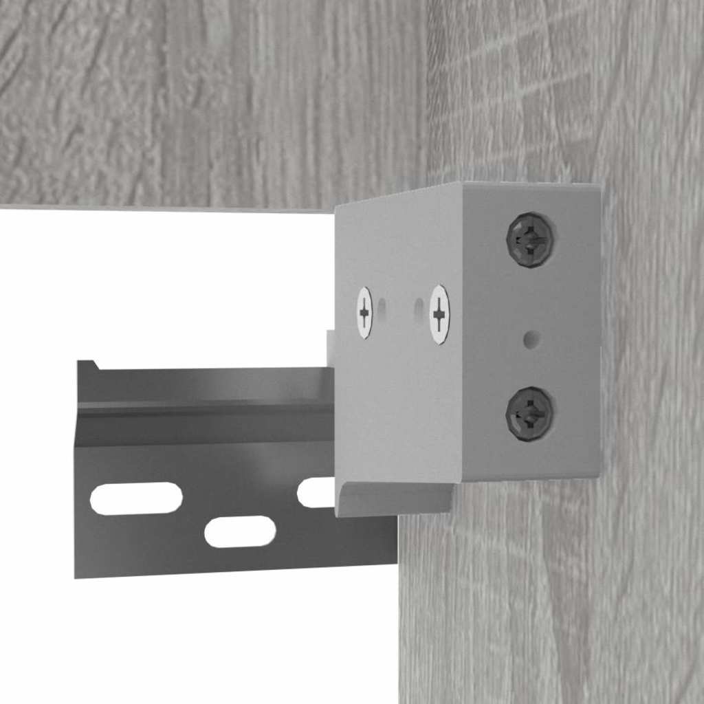 Badschrank mit Spiegel Grau Sonoma 41x38,5x48 cm