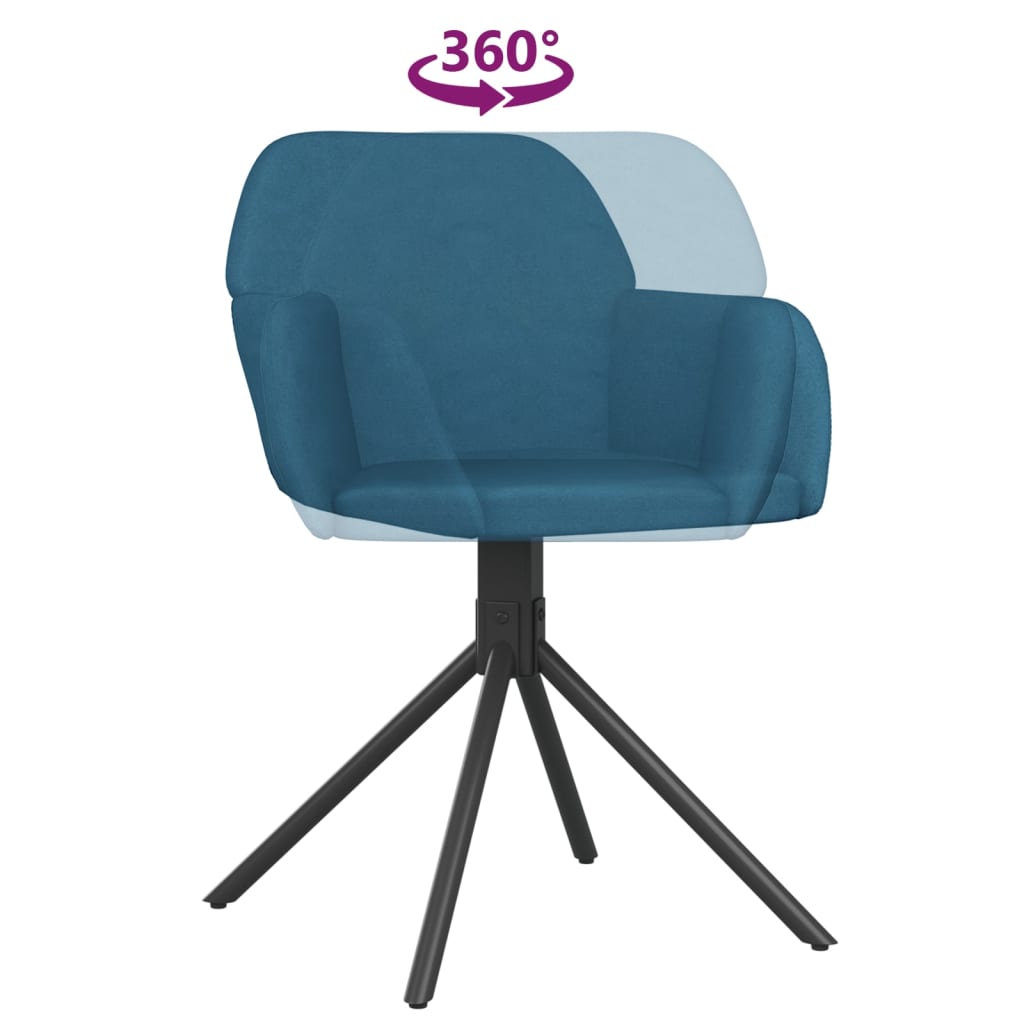 Esszimmerstühle 2 Stk. Drehbar Blau Samt