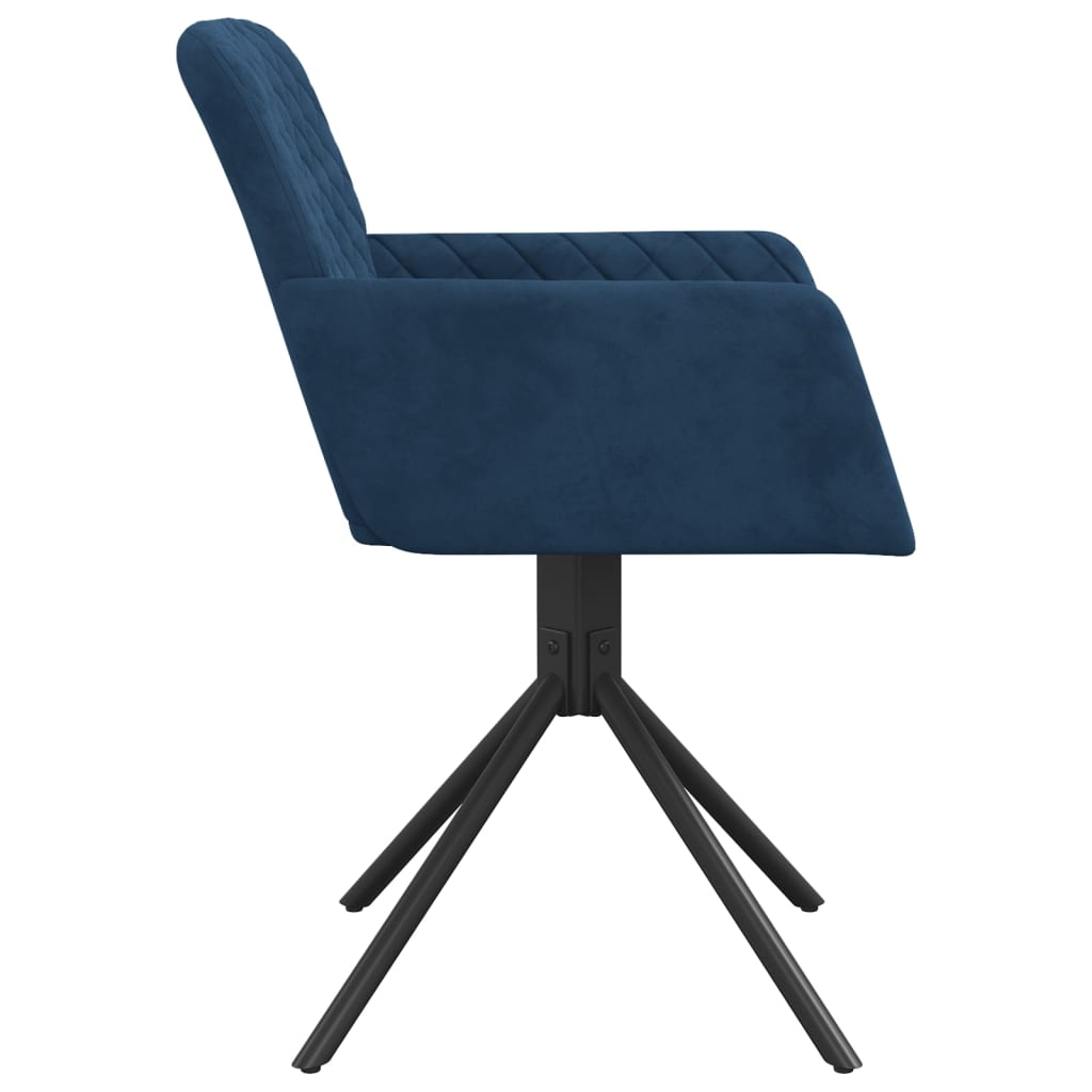 Esszimmerstühle 2 Stk. Drehbar Blau Samt