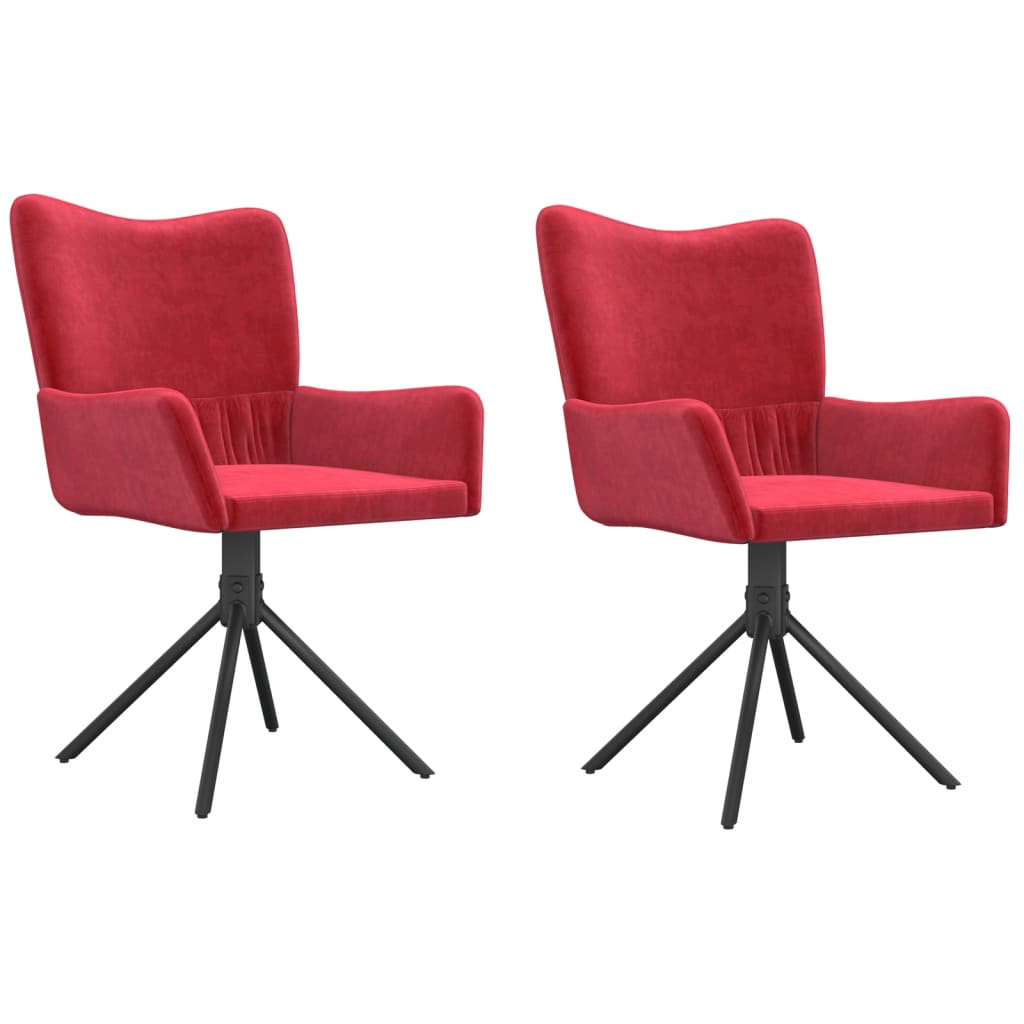 Dining Chairs 2 pcs. Swivel Wine Red Velvet