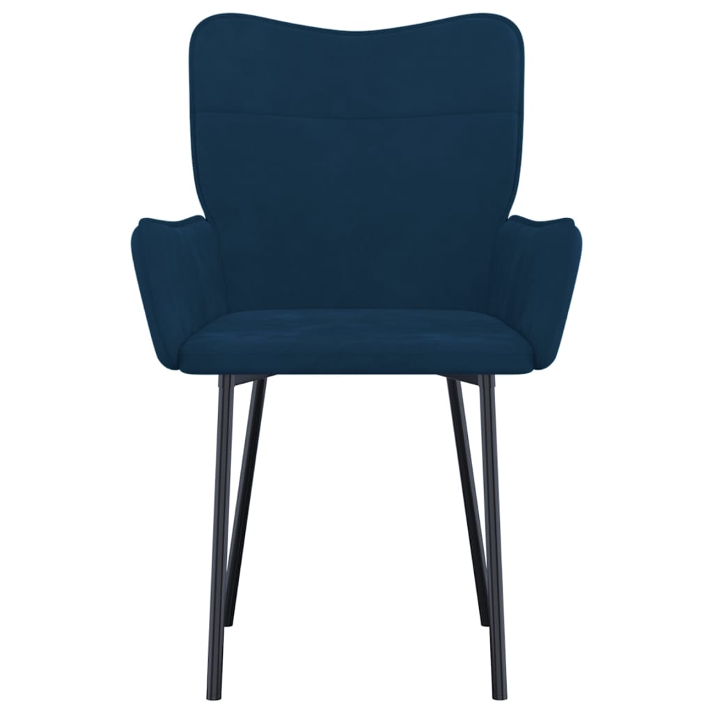 Esszimmerstühle 2 Stk. Blau Samt