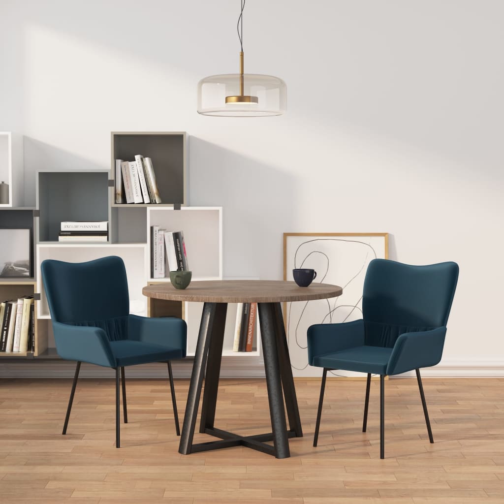 Dining Chairs 2 pcs. Blue Velvet
