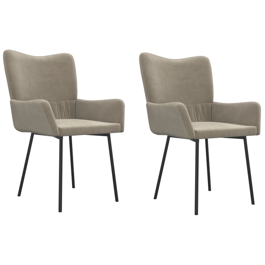 Dining Chairs 2 pcs. Light Gray Velvet
