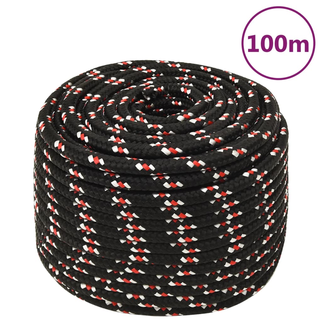 Boat rope black 14 mm 100 m polypropylene