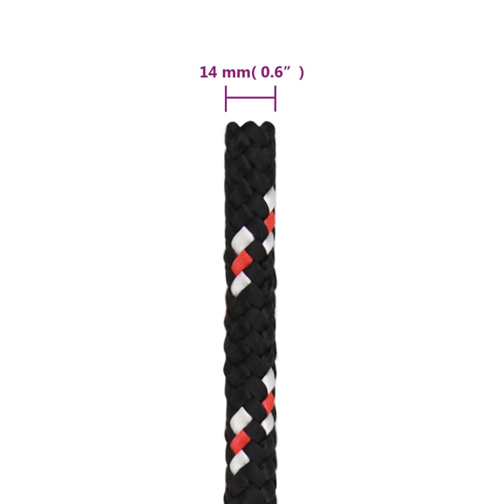 Boat rope black 14 mm 100 m polypropylene
