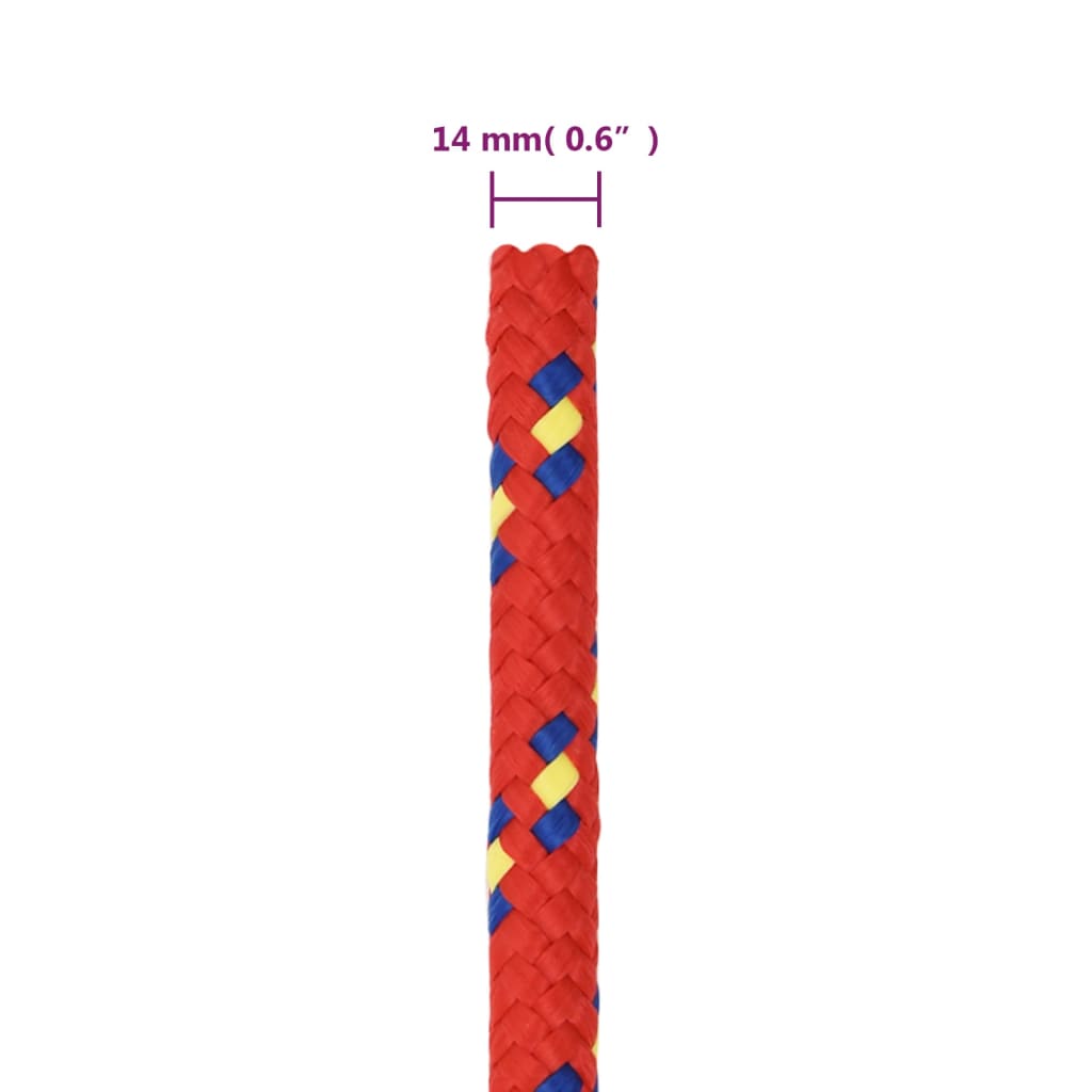 Boat rope red 14 mm 25 m polypropylene