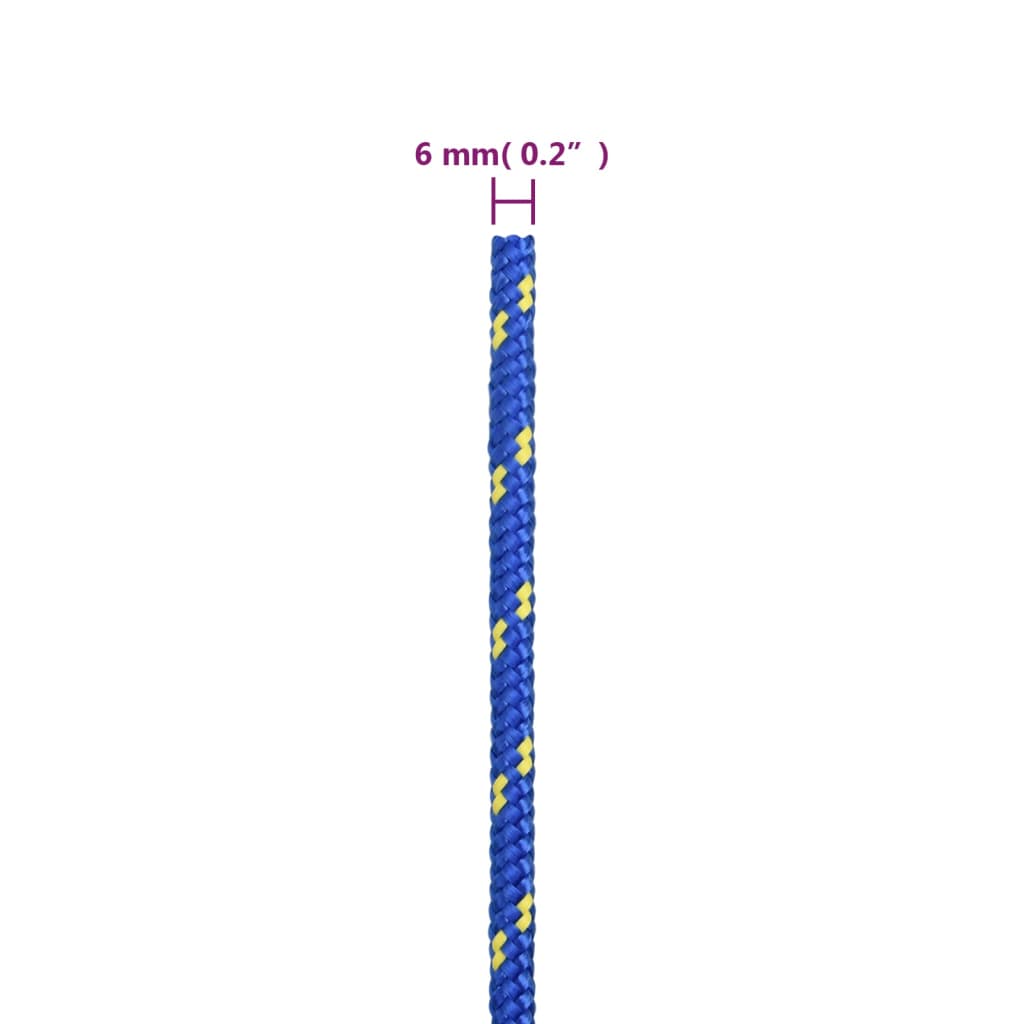 Boat rope blue 6 mm 50 m polypropylene
