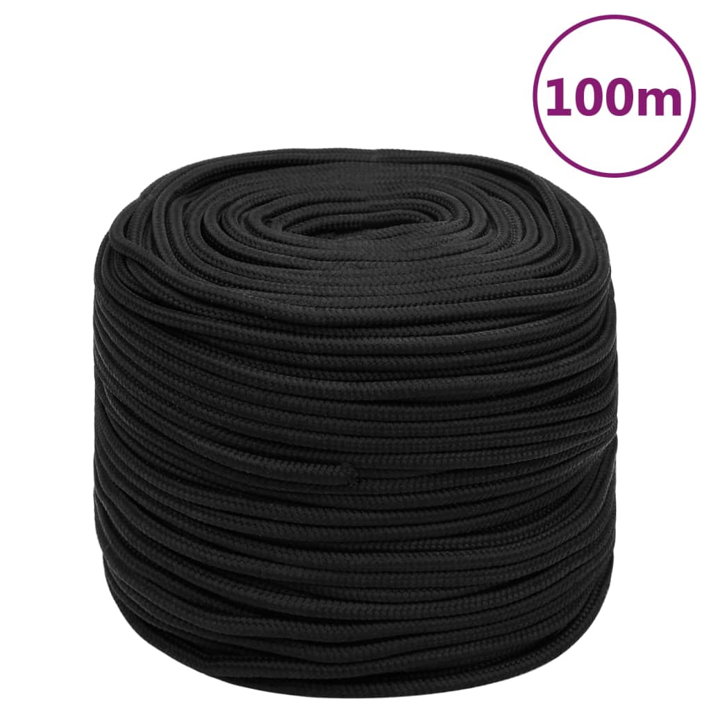 Boat rope black 8 mm 100 m polypropylene