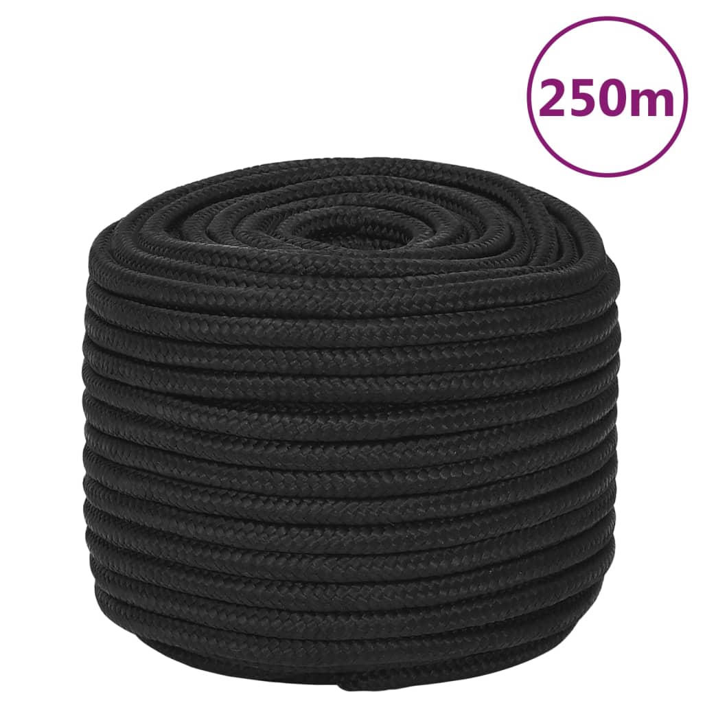 Boat rope black 12 mm 250 m polypropylene