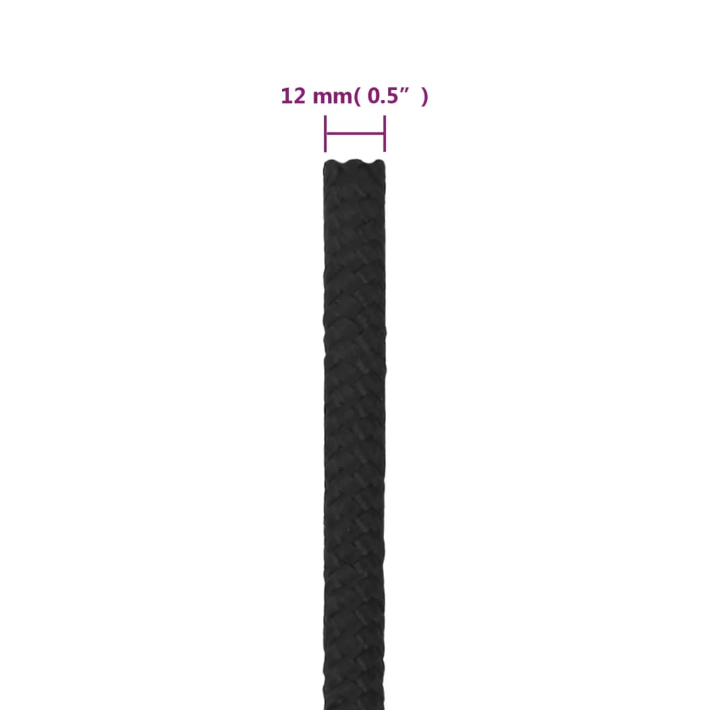 Boat rope black 12 mm 250 m polypropylene