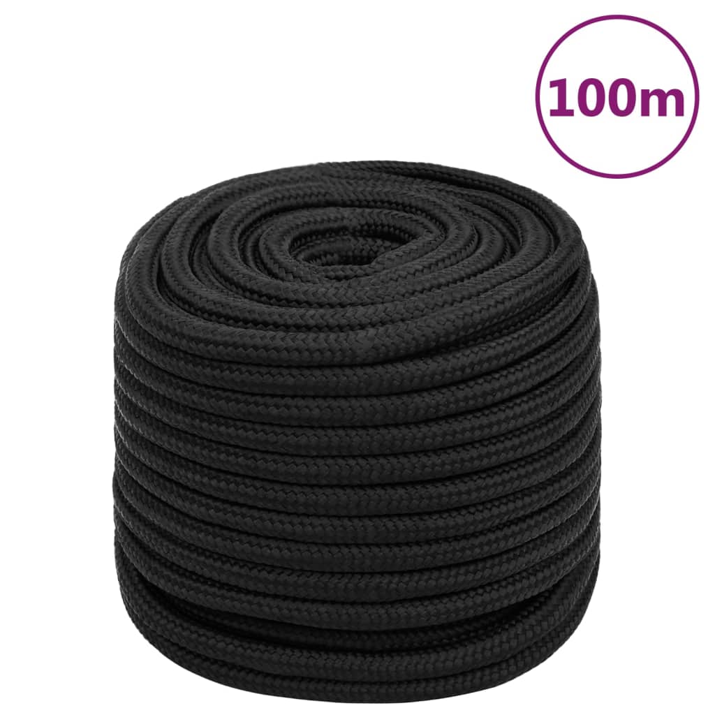 Boat rope black 18 mm 100 m polypropylene