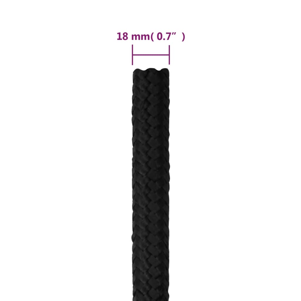 Boat rope black 18 mm 100 m polypropylene