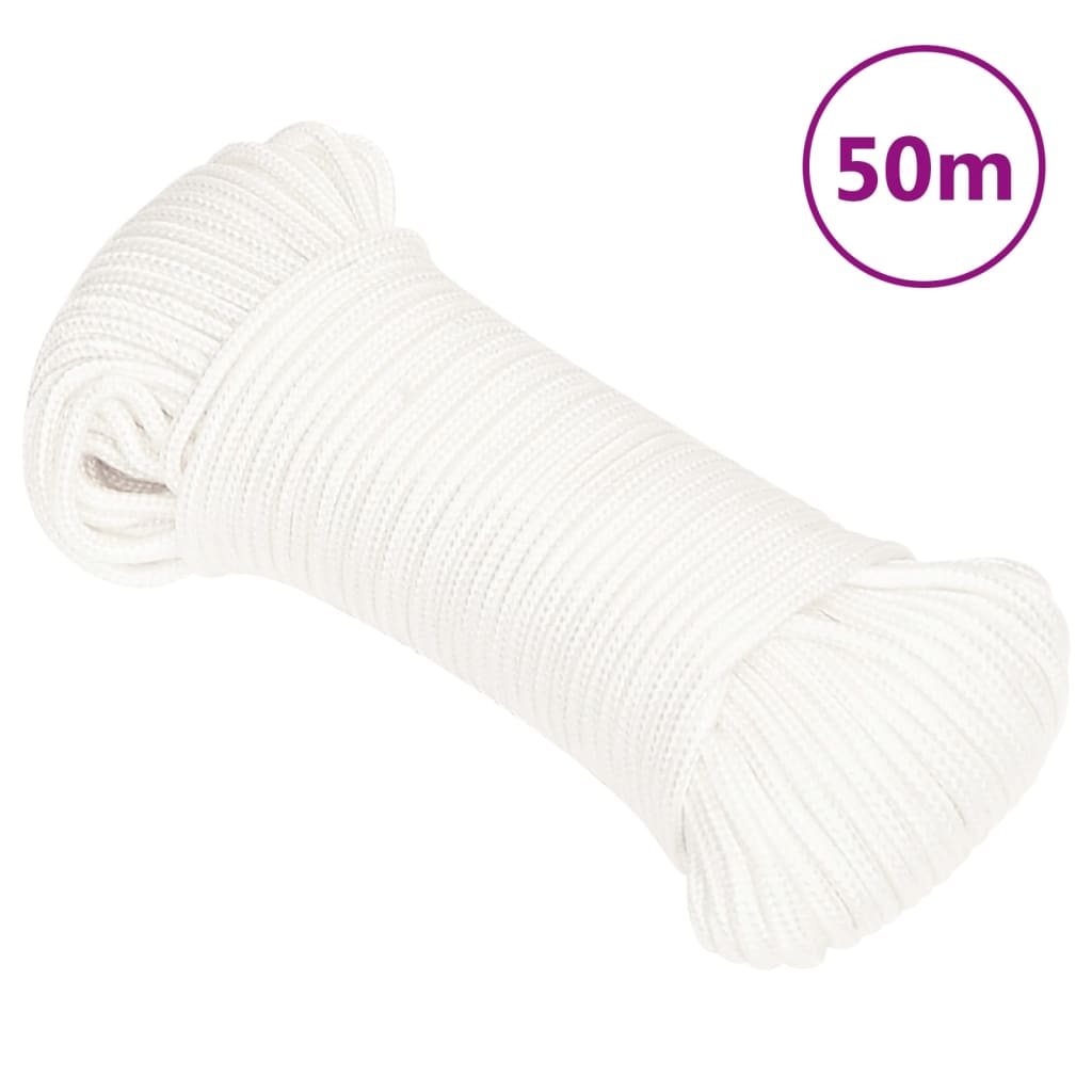 Boat rope white 3 mm 50 m polypropylene